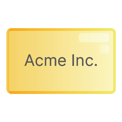 An organizational object with the text Acme Inc, a fictive company.